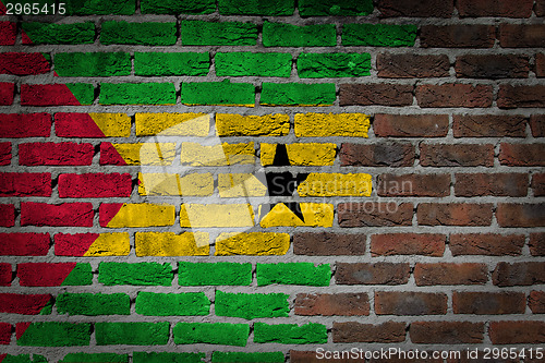 Image of Brick wall texture with flag