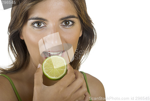 Image of Eating a lime