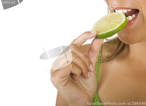 Image of Eating a lime