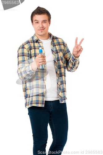 Image of Man with bottle of water