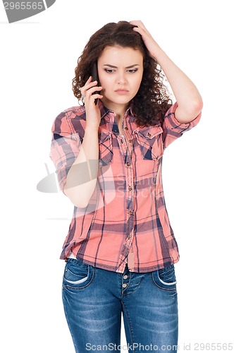 Image of Woman with cellular telephone