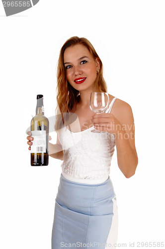 Image of Woman serving wine.