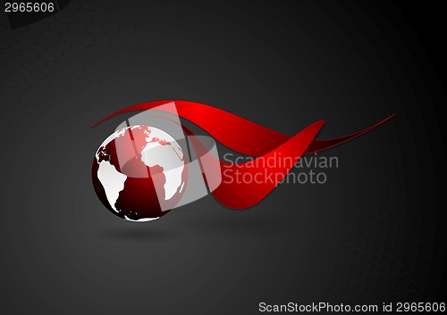 Image of Abstract technical logo with dark globe