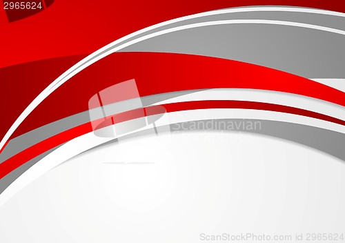 Image of Abstract red and grey wavy background