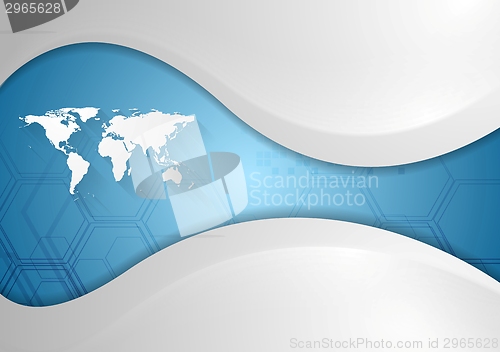 Image of Tech background with waves