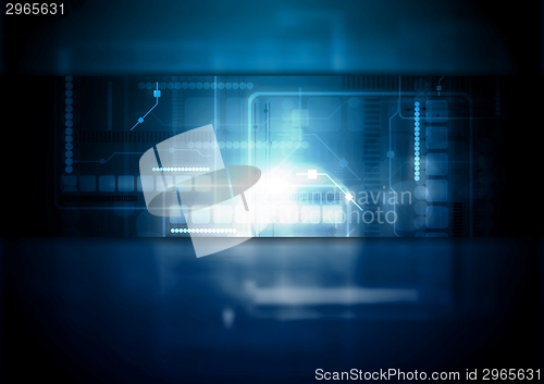 Image of Dark blue vector tech background