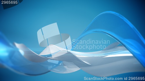 Image of Blue 3d abstract wave line.