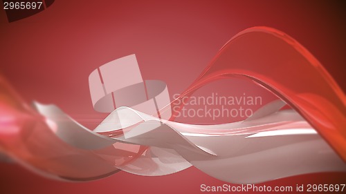 Image of Red 3D abstract waves.