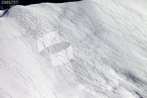 Image of Top view on off piste slope