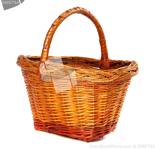 Image of Wicker basket on white background.