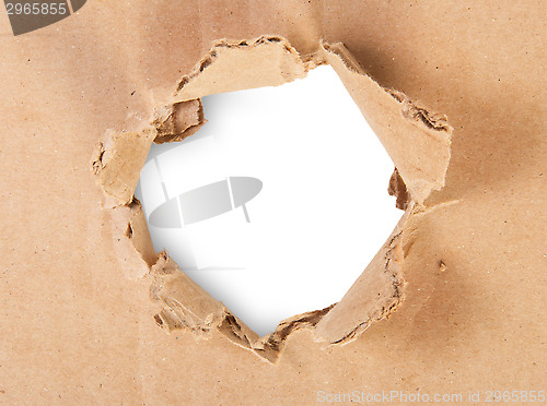 Image of Ripped Hole In Cardboard