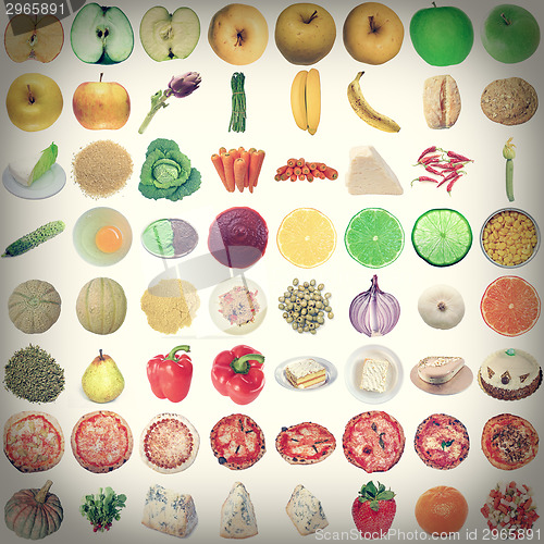 Image of Retro look Food collage