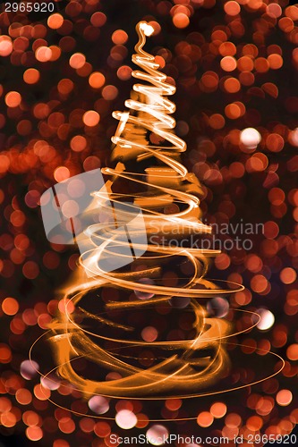 Image of christmas tree with red background