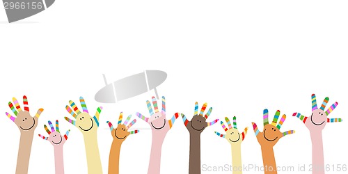 Image of colorful hands 