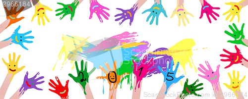 Image of colorful hands 