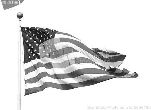 Image of The American flag on a flagpole 