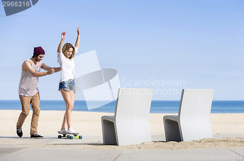 Image of learning how to skateboard
