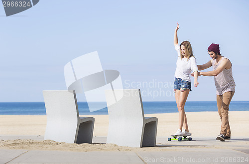 Image of Balancing on a skateboard