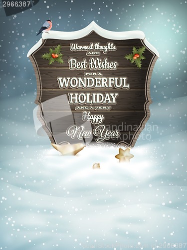 Image of Christmas vintage greeting card. EPS 10