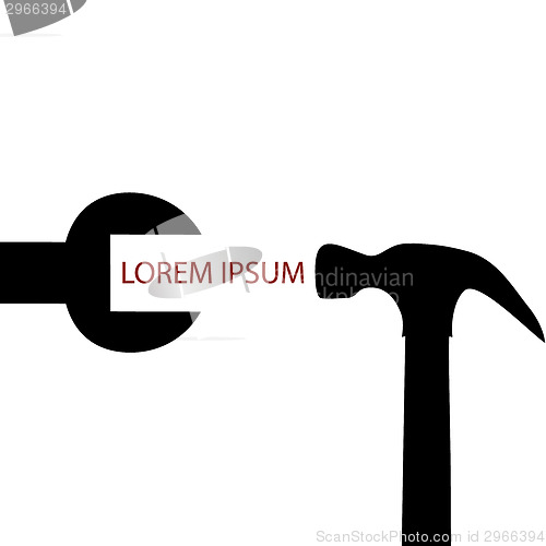 Image of Black spanner with hammer
