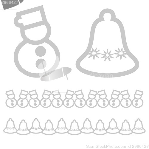 Image of Xmas Icons  - snowman and bell