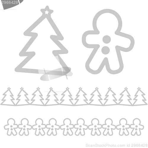 Image of Xmas Icons  - tree and gingerbread man