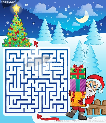 Image of Maze 3 with Santa Claus and gifts