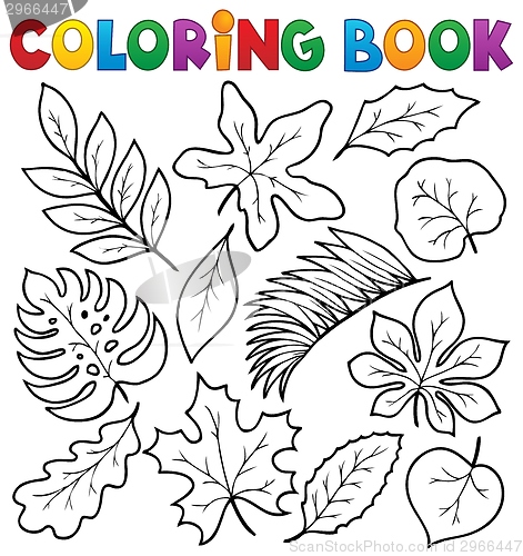 Image of Coloring book leaves theme 1