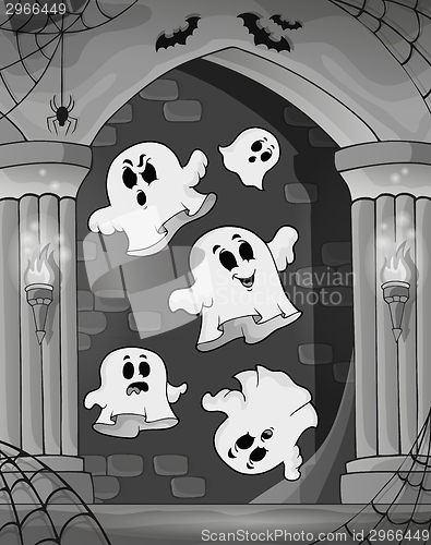 Image of Black and white alcove and ghosts 2