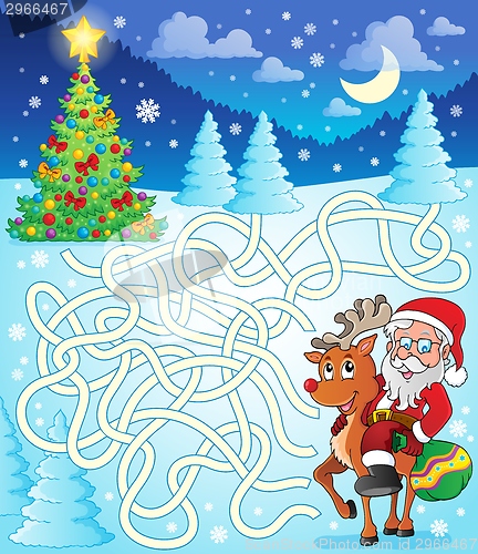 Image of Maze 12 with Santa Claus and deer
