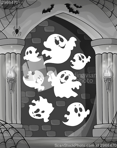 Image of Black and white alcove and ghosts 1