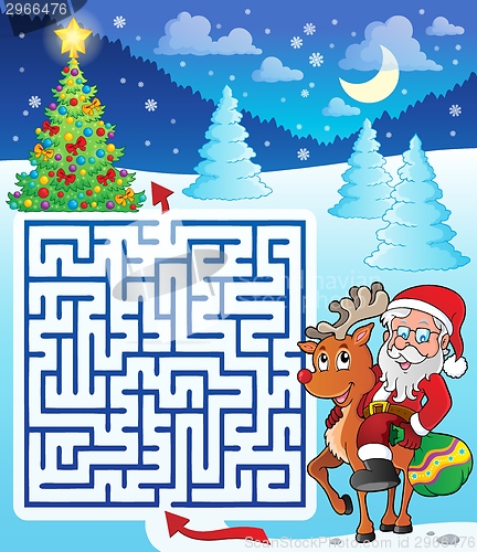 Image of Maze 3 with Santa Claus and deer