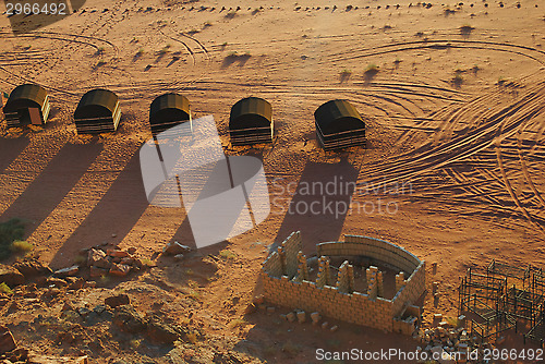 Image of Bedouin camp in Wadi Rum desert, Jordan