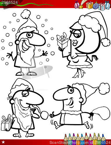 Image of christmas themes coloring page