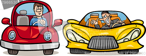 Image of malicious driver cartoon illustration