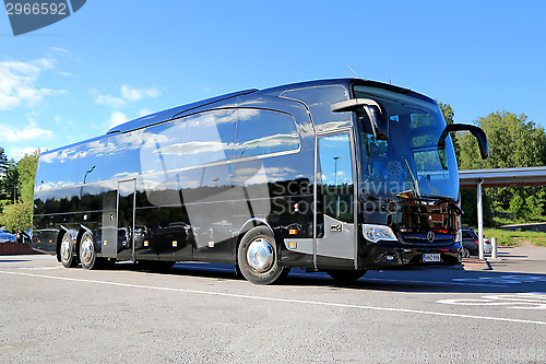 Image of Black Mercedes-Benz Travego Coach Bus