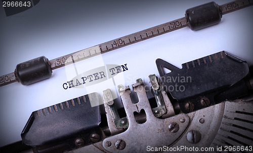 Image of Vintage inscription made by old typewriter