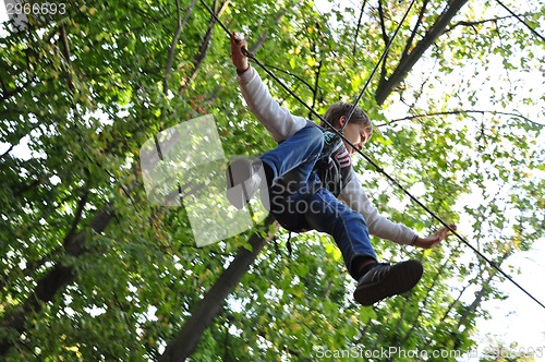 Image of child in a climbing adventure activity park