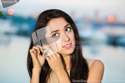 Image of Portrait of smiling brunette
