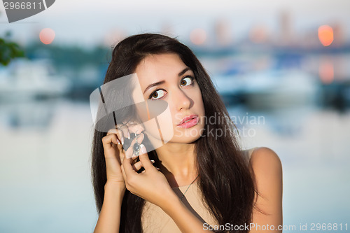 Image of Portrait of young brunette