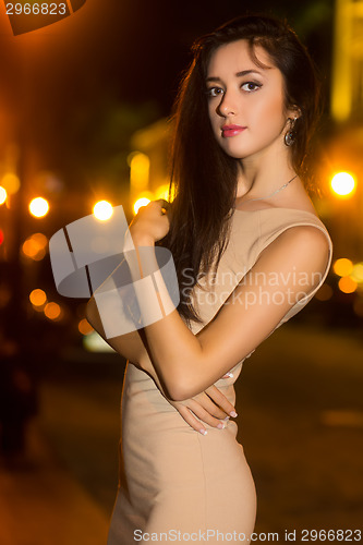 Image of Portrait of young thoughtful brunette