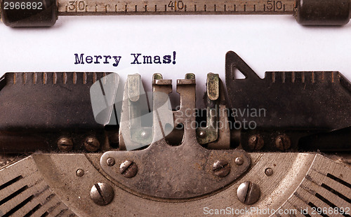 Image of Vintage inscription made by old typewriter