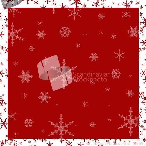 Image of Red Snowflake Background