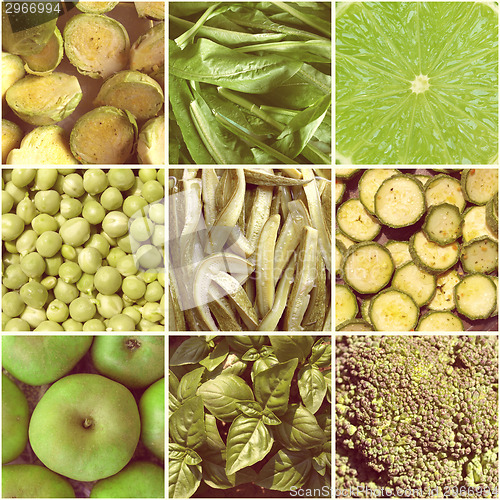 Image of Retro look Vegetables collage