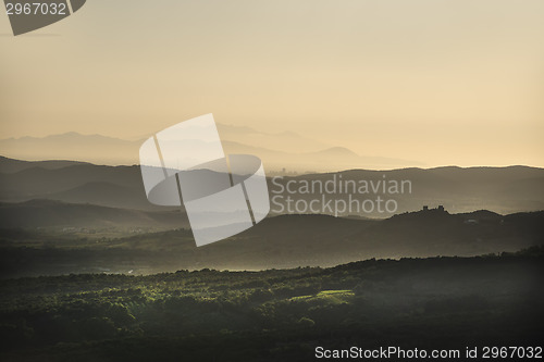 Image of Sunset landscape Tuscany