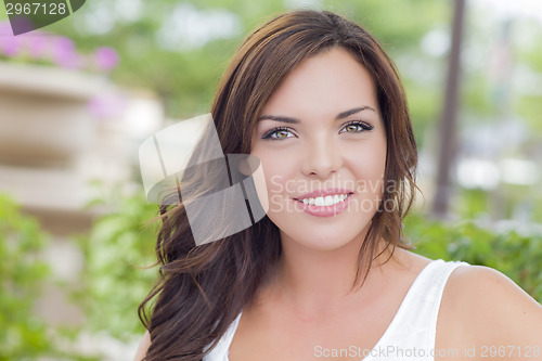 Image of Pretty Mixed Race Girl Portrait Outdoors