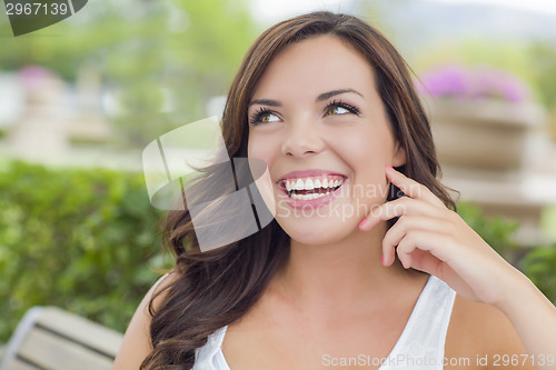 Image of Pretty Mixed Race Girl Portrait Outdoors