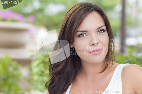Image of Pretty Mixed Race Girl Portrait Outdoors