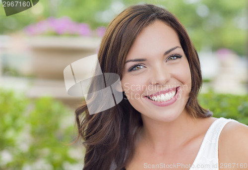 Image of Pretty Mixed Race Girl Portrait Outdoors