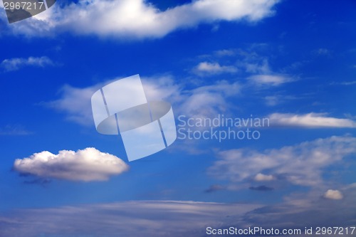 Image of Beautiful blue sky with clouds